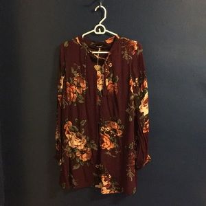Purple Floral, flowy shirt